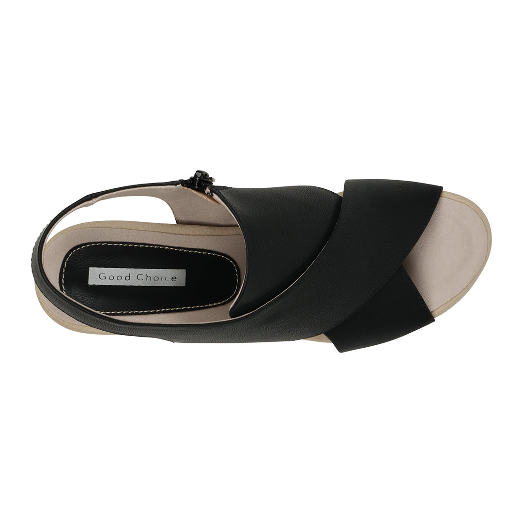 Keefa Black Cross Strap Slingback Heeled Sandals Black view 5 (bag) - keefa sandal black, piper sandals - shop at us.meeeshop