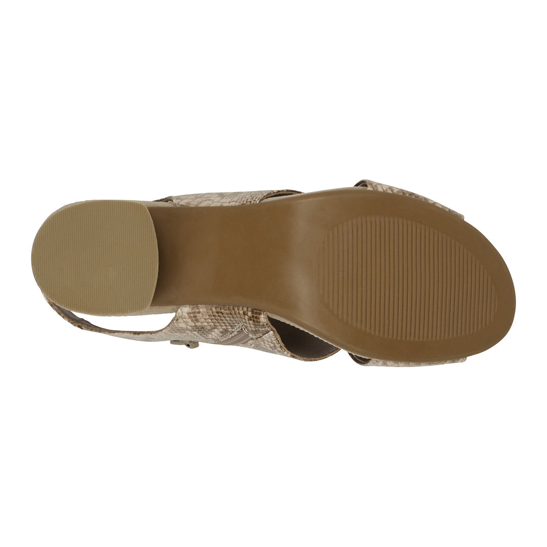 Keefa Snake/beige Cross Strap Slingback Heeled Sandals Snake/Beige view 3 (bag) - heeled sandals, sling - shop at us.meeeshop