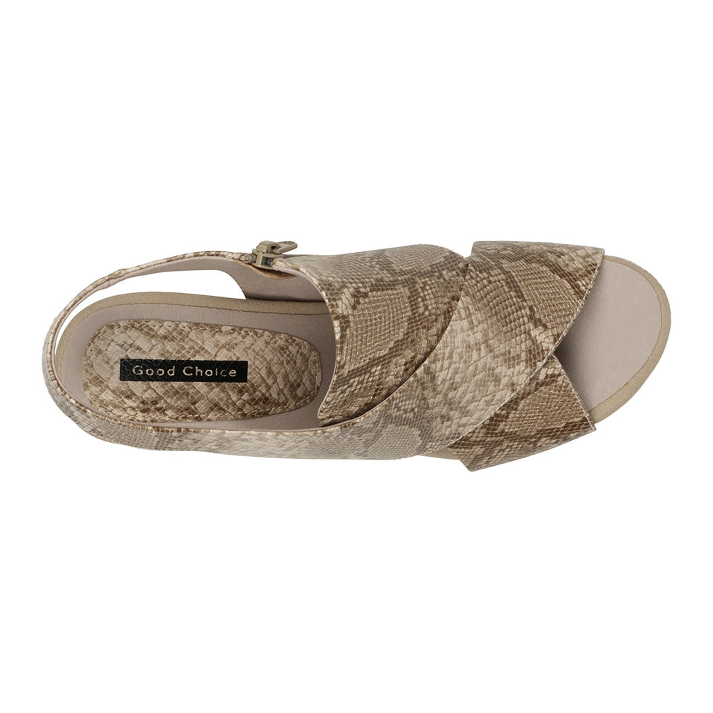 Keefa Snake/beige Cross Strap Slingback Heeled Sandals Snake/Beige view 5 (bag) - heeled sandals, sling - shop at us.meeeshop