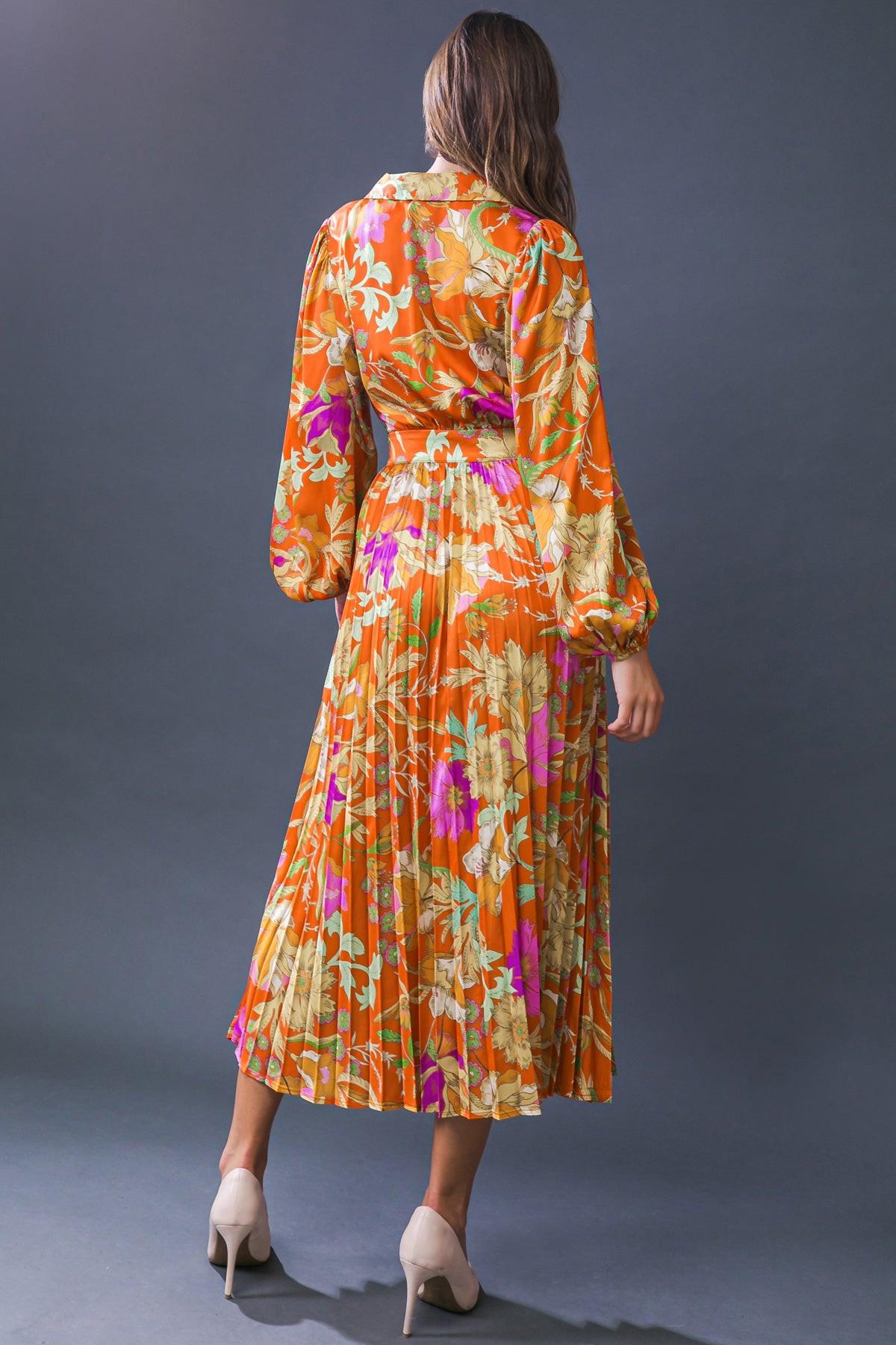 Keep Getting Better Woven Midi Dress in BURNT ORANGE view 2