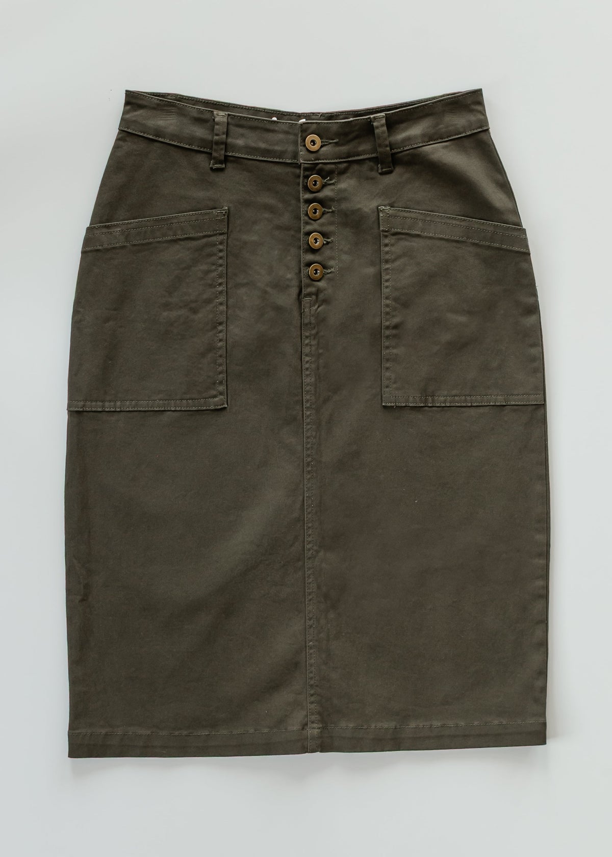 Kennedy Olive Midi Denim Skirt view 13 (dress)