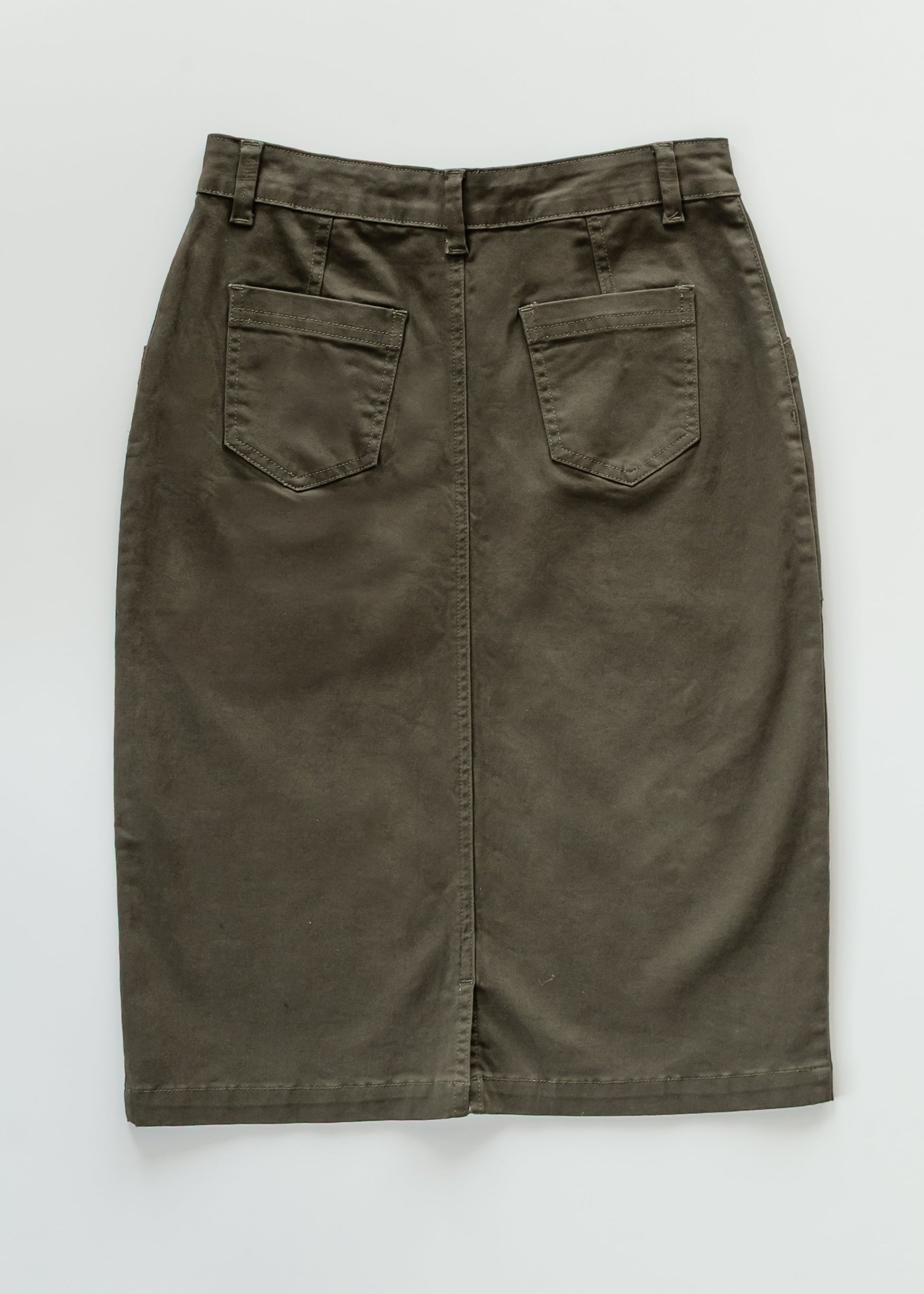 Kennedy Olive Midi Denim Skirt view 14 (dress)