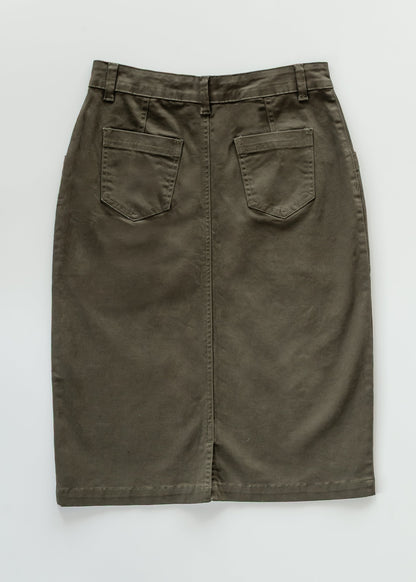Kennedy Olive Midi Denim Skirt view 14 (dress)