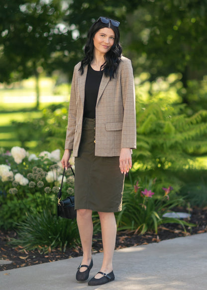 Kennedy Olive Midi Denim Skirt view 17 (dress)