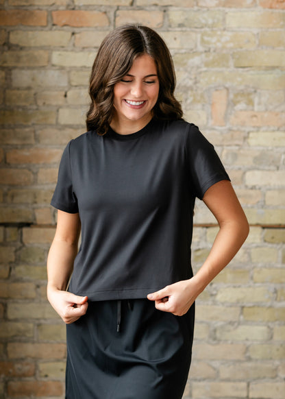 Kia Black Athletic Short Sleeve T-shirt in S view 2 - Kia Black T Shirt (top)