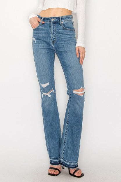 Kinsley plus High Rise Skinny Bootcut with Release Hem Jeans view 5 - High-Waisted (bottom)