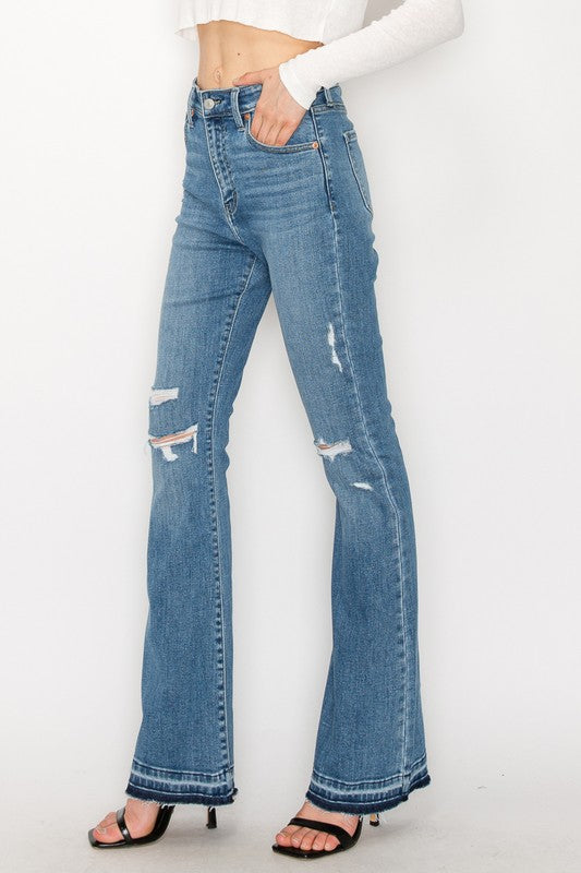 Kinsley plus High Rise Skinny Bootcut with Release Hem Jeans view 6 - High-Waisted (bottom)