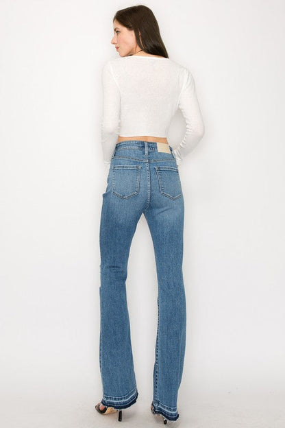 Kinsley plus High Rise Skinny Bootcut with Release Hem Jeans view 7 - High-Waisted (bottom)