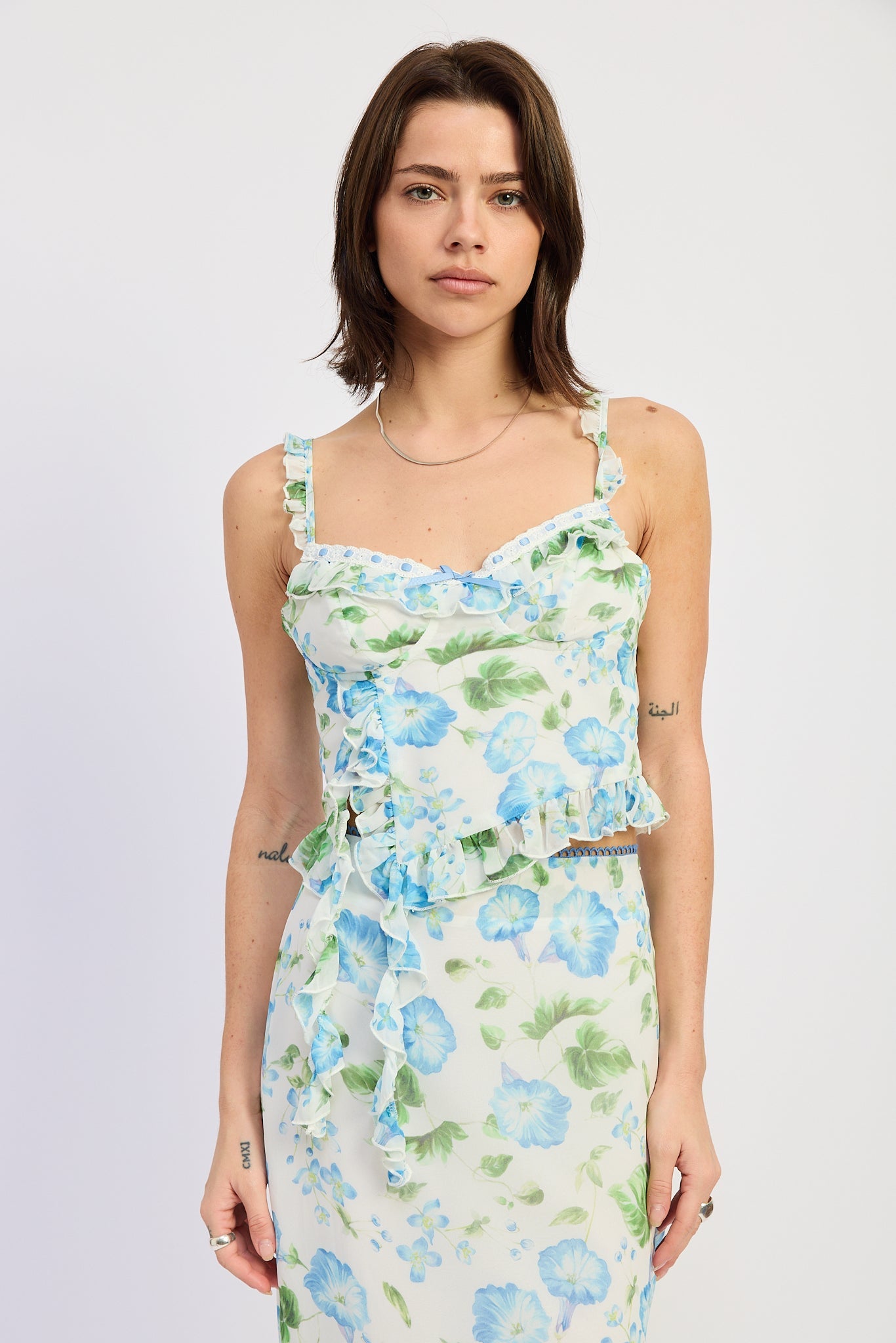 Kyleigh Top in Blue Morning Floral - Kyleigh Top Reformation