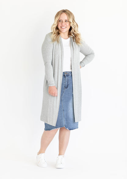 Kylin Open Front Cardigan Top in White view 19 - Open Cardigan