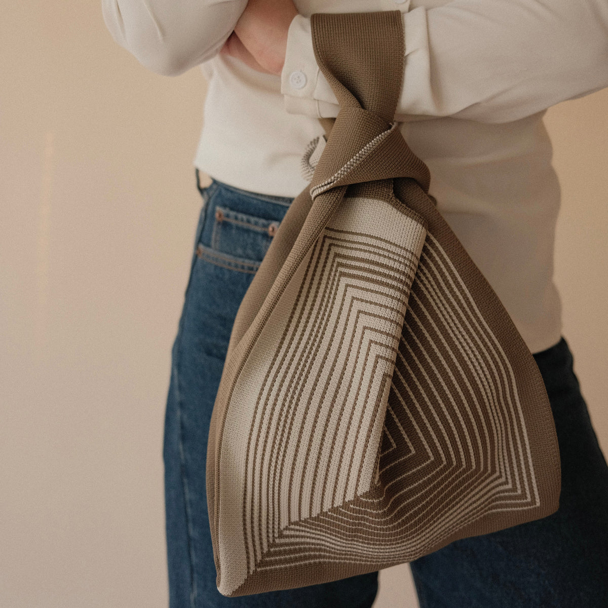 Labyrinth Beige Handbag view 9