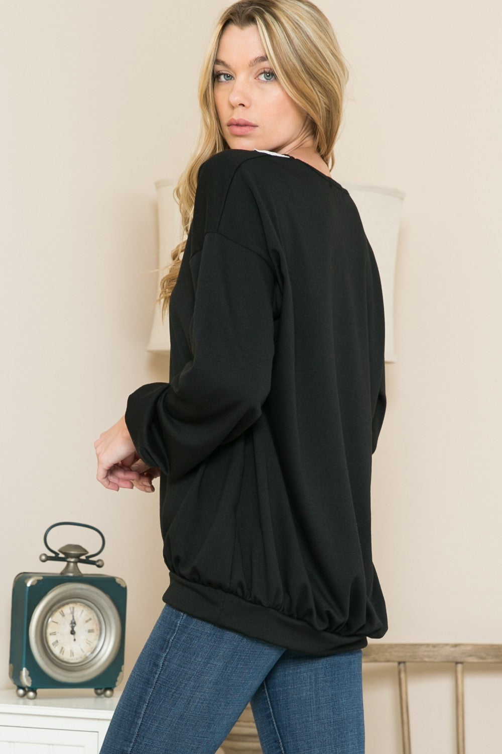 Lace Collared French Terry Sweatshirt view 6 - Lace Collared Sweater (top)