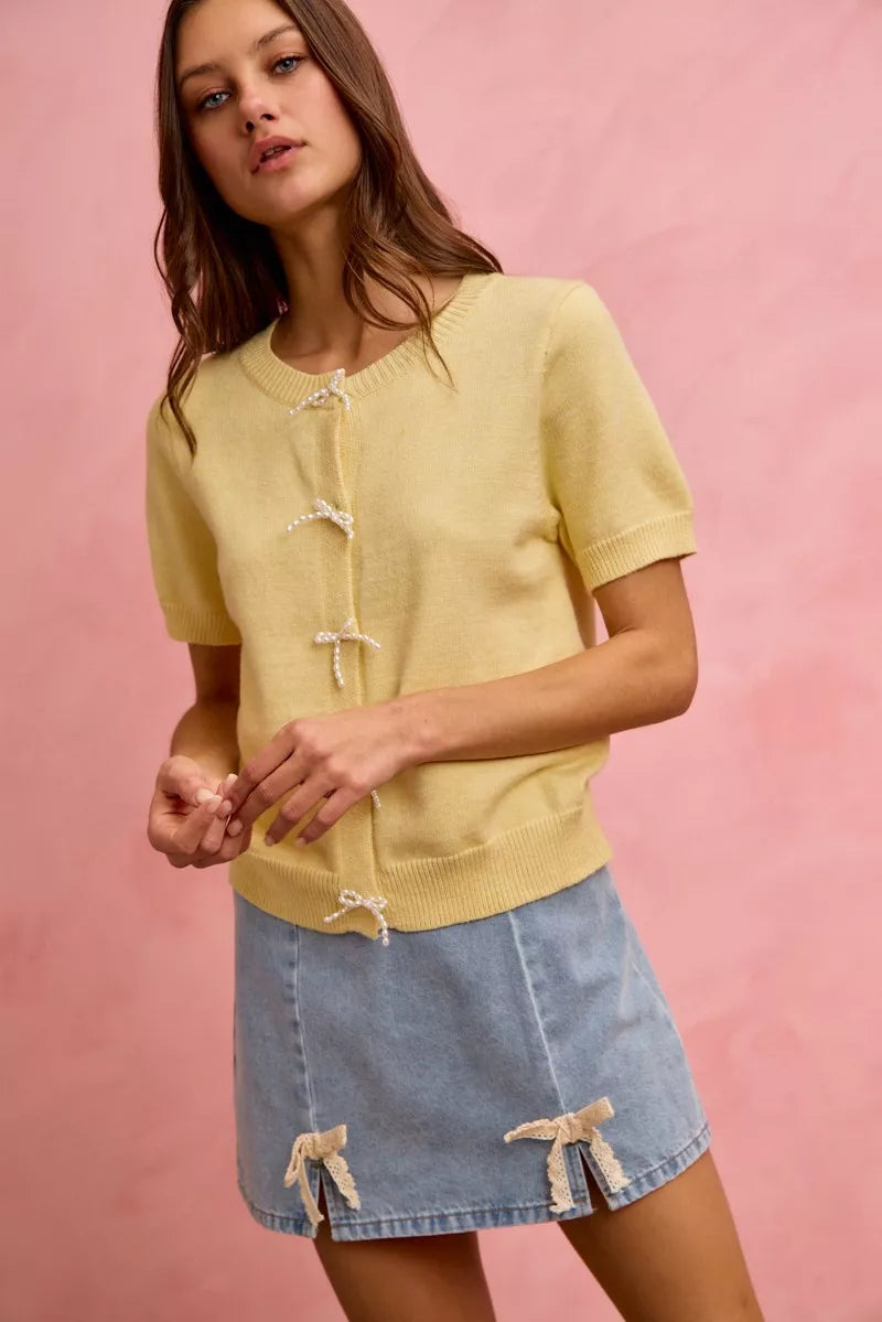 lace ribbon trim So Me Lace Ribbon Trim Denim Mini Skirt view 6 (skirt) - shop at us.meeeshop