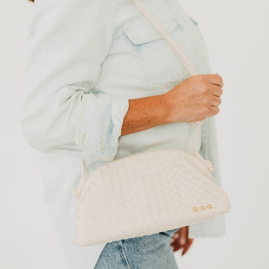 Lacy Woven Frame Crossbody Bag in Black - Bag Crossbody
