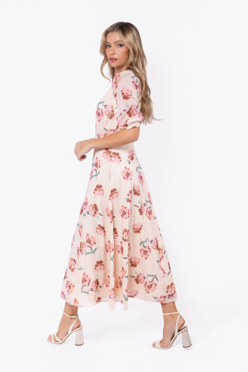 Lana Dress (beige/pink) M view 3 (dress) - lana del rey beige dress, beige dress near me, what color li - shop at us.meeeshop