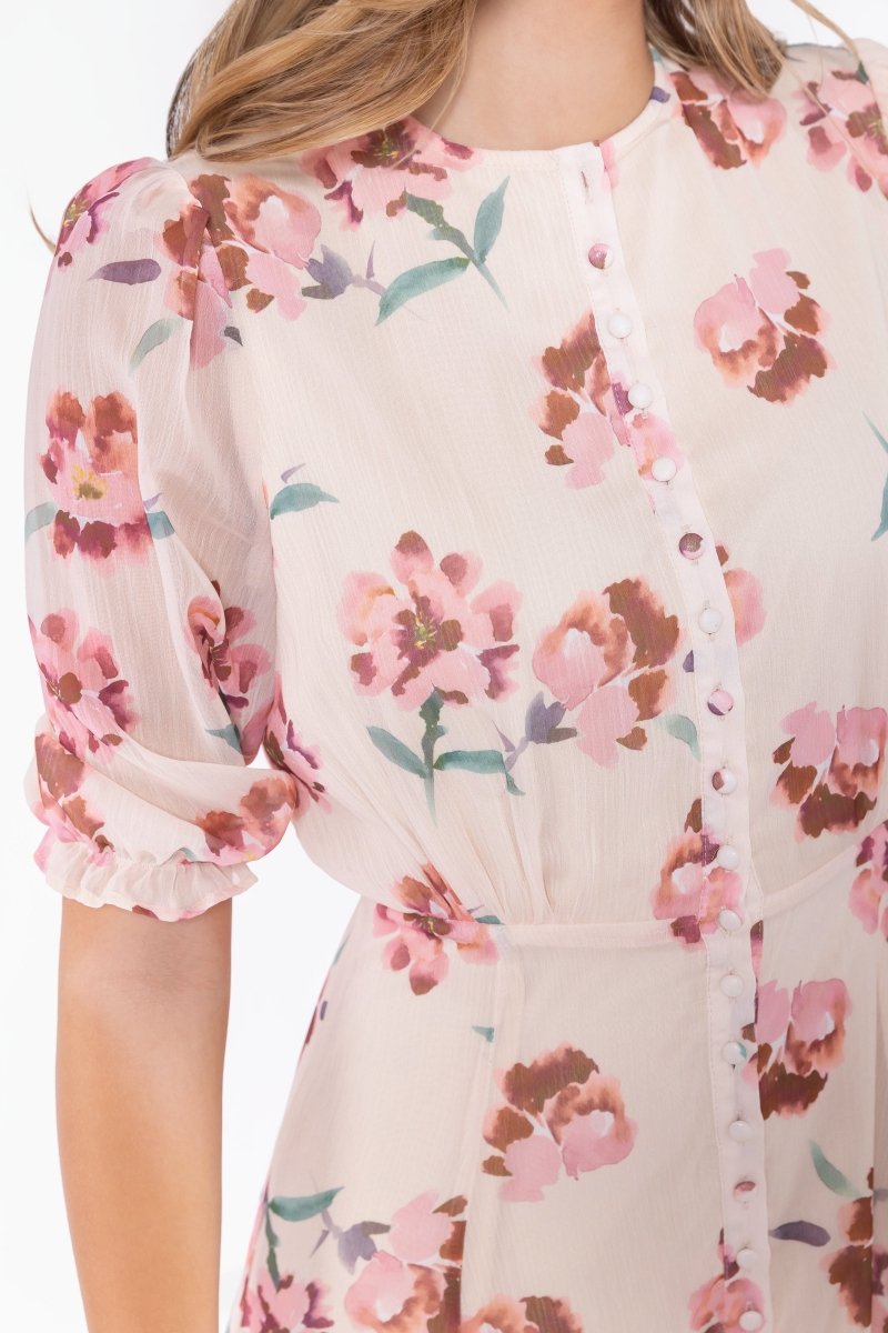Lana Dress (beige/pink) view 6 (dress) - lana del rey beige dress, beige dress near me, what color lips - shop at us.meeeshop