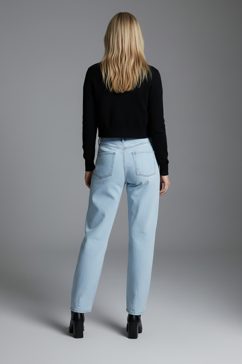 Lane Tapered Mid Rise Wide Baggy Jeans in 15 (31) view 7 - Lane Pants Tapered Leg (bottom)