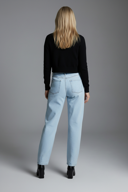 Lane Tapered Mid Rise Wide Baggy Jeans in 15 (31) view 7 - Lane Pants Tapered Leg (bottom)