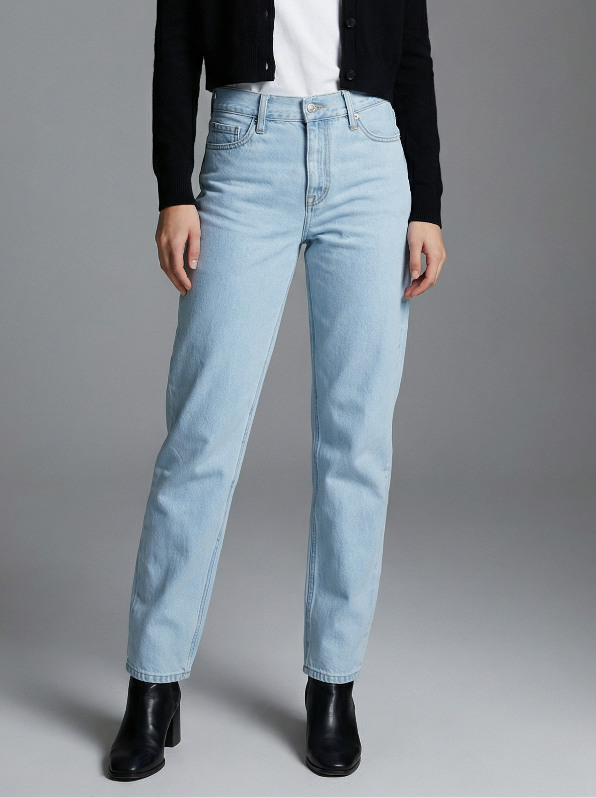 Lane Tapered Mid Rise Wide Baggy Jeans in 5 (26) view 2 - Lane Pants Tapered Leg (bottom)