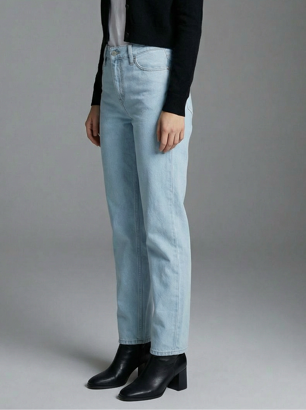 Lane Tapered Mid Rise Wide Baggy Jeans in 7 (27) view 3 - Lane Pants Tapered Leg (bottom)
