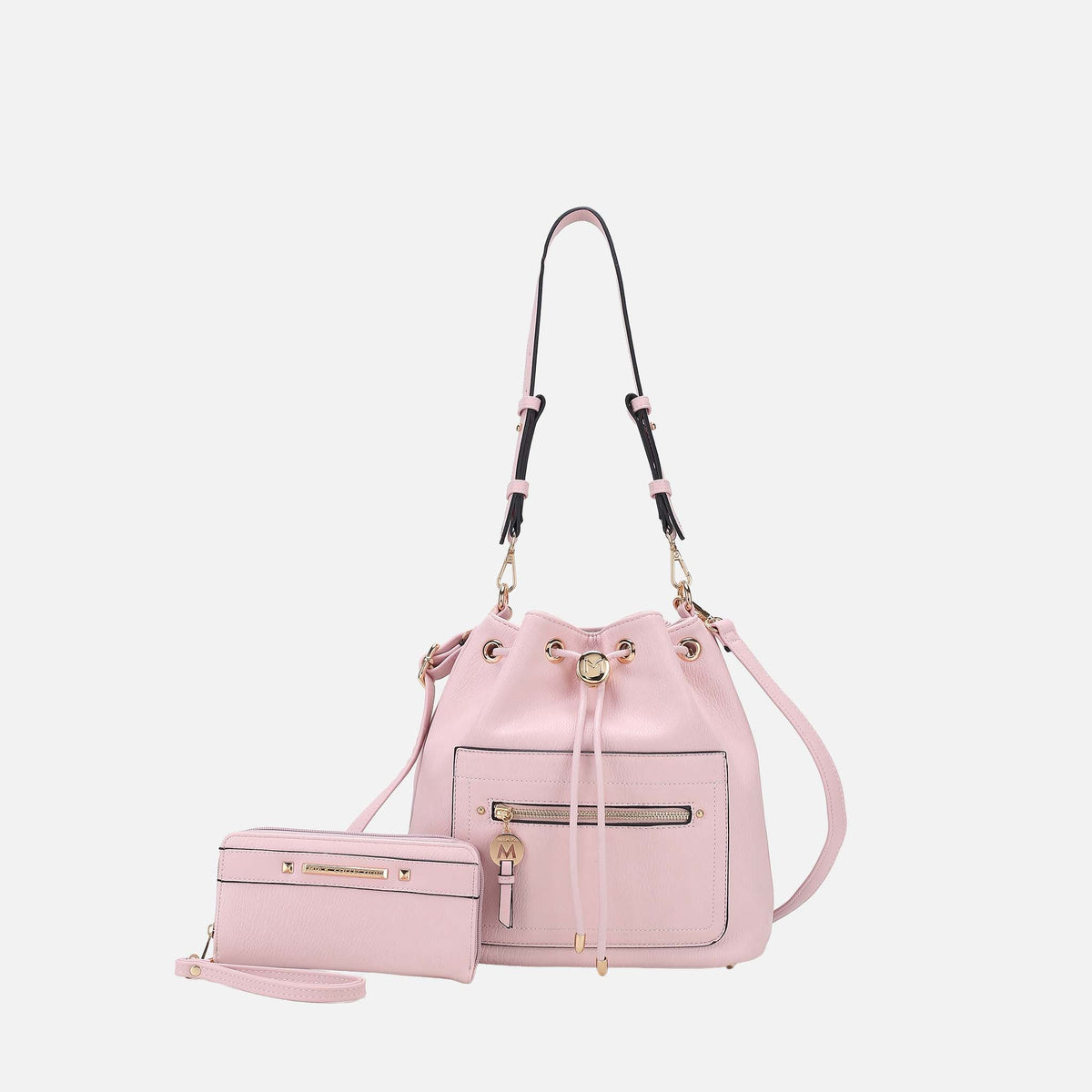 Larissa Bucket Bag and Wallet Set in Burgundy view 9 - Larissa Mini Bag (one-piece)