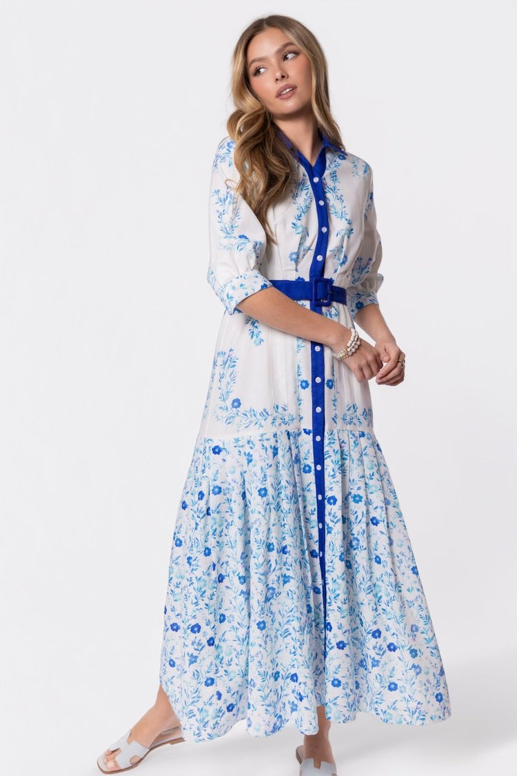 Laurent Dress (white Teal) M view 3 (dress) - lauren white dress, lauren white dress shirt, lauren whit - shop at us.meeeshop