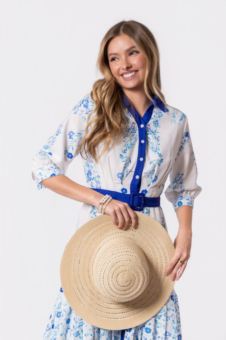 Laurent Dress (white Teal) S view 2 (dress) - lauren white dress, lauren white dress shirt, lauren whit - shop at us.meeeshop