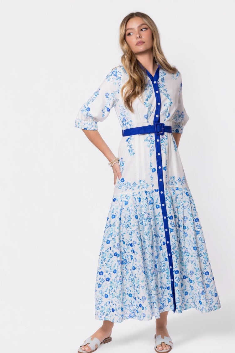 Laurent Dress (white Teal) XS (dress) - lauren white dress, lauren white dress shirt, lauren white dres - shop at us.meeeshop