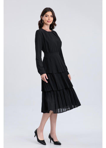 Layered Midnight Midi Dress - MeeeShop Women's Fashion