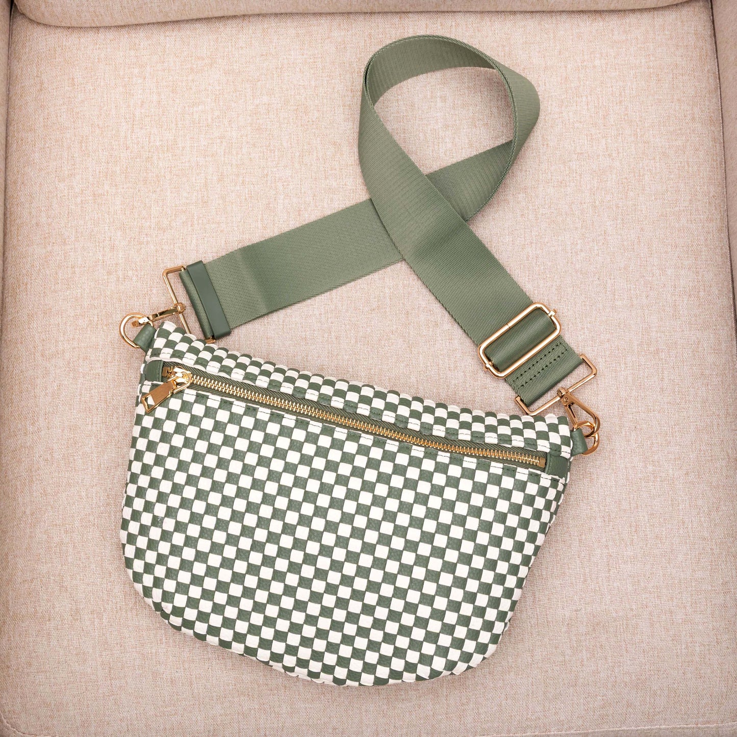 Layla Woven Checkered Crossbody Sling Bag view 21 - Layla Woven Bag