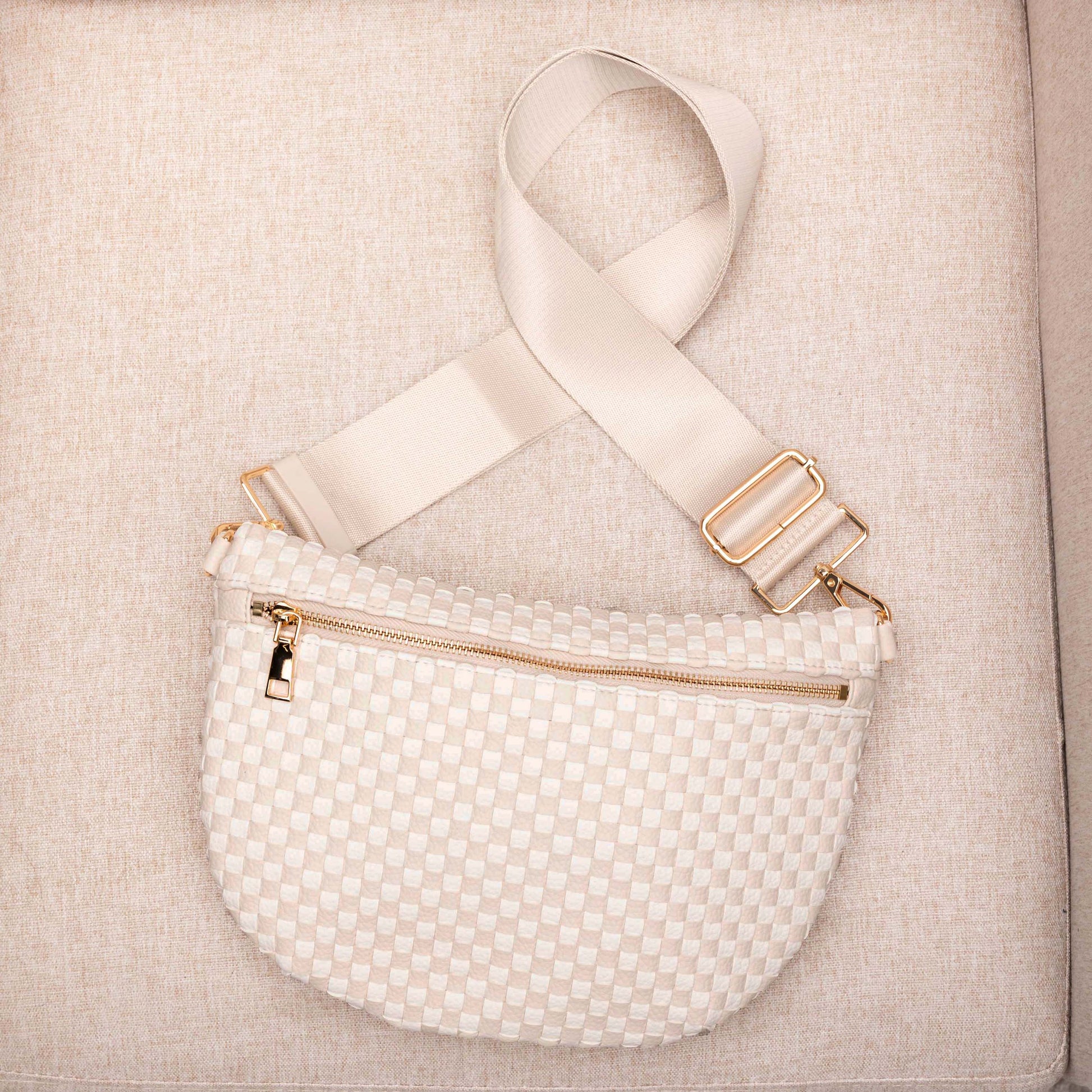 Layla Woven Checkered Crossbody Sling Bag view 28 - Layla Woven Bag