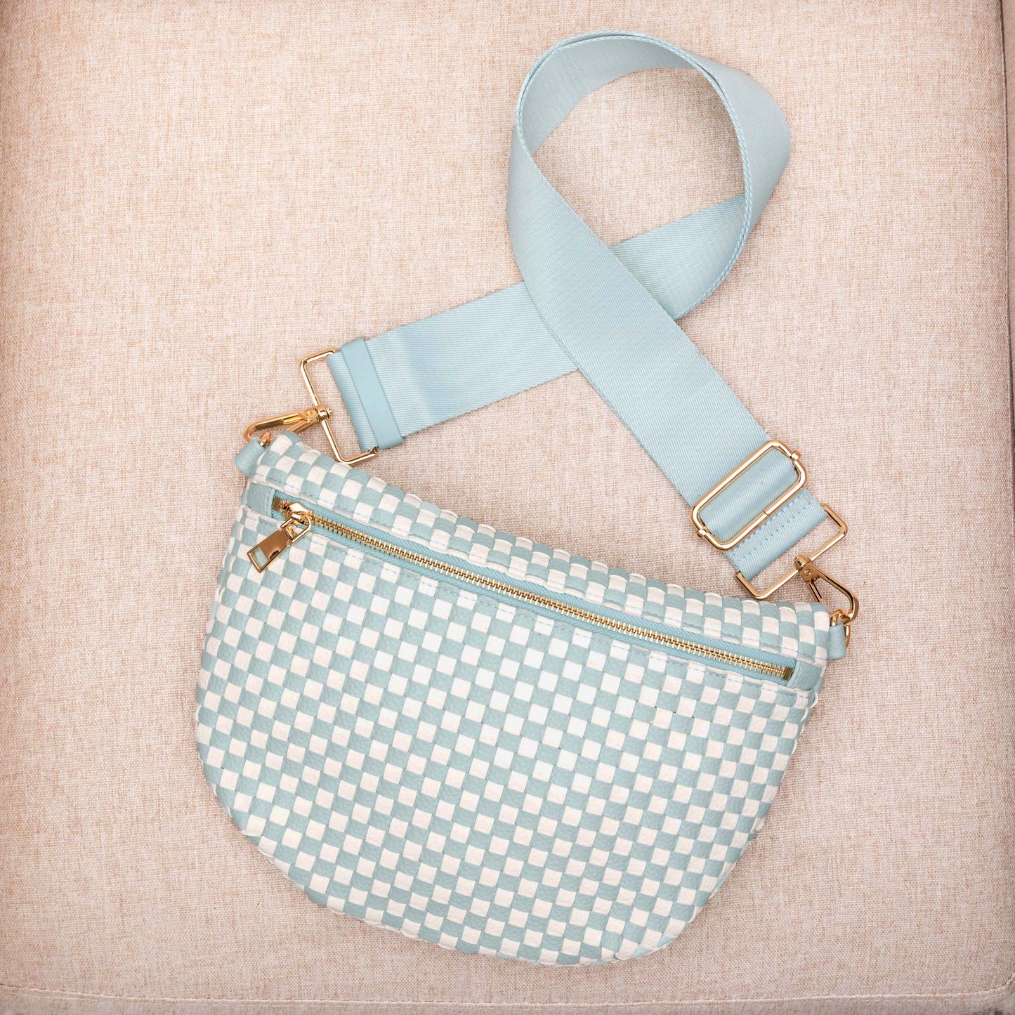 Layla Woven Checkered Crossbody Sling Bag view 31 - Layla Woven Bag