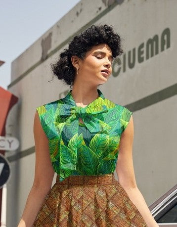 Leaves Bow Top in XS
