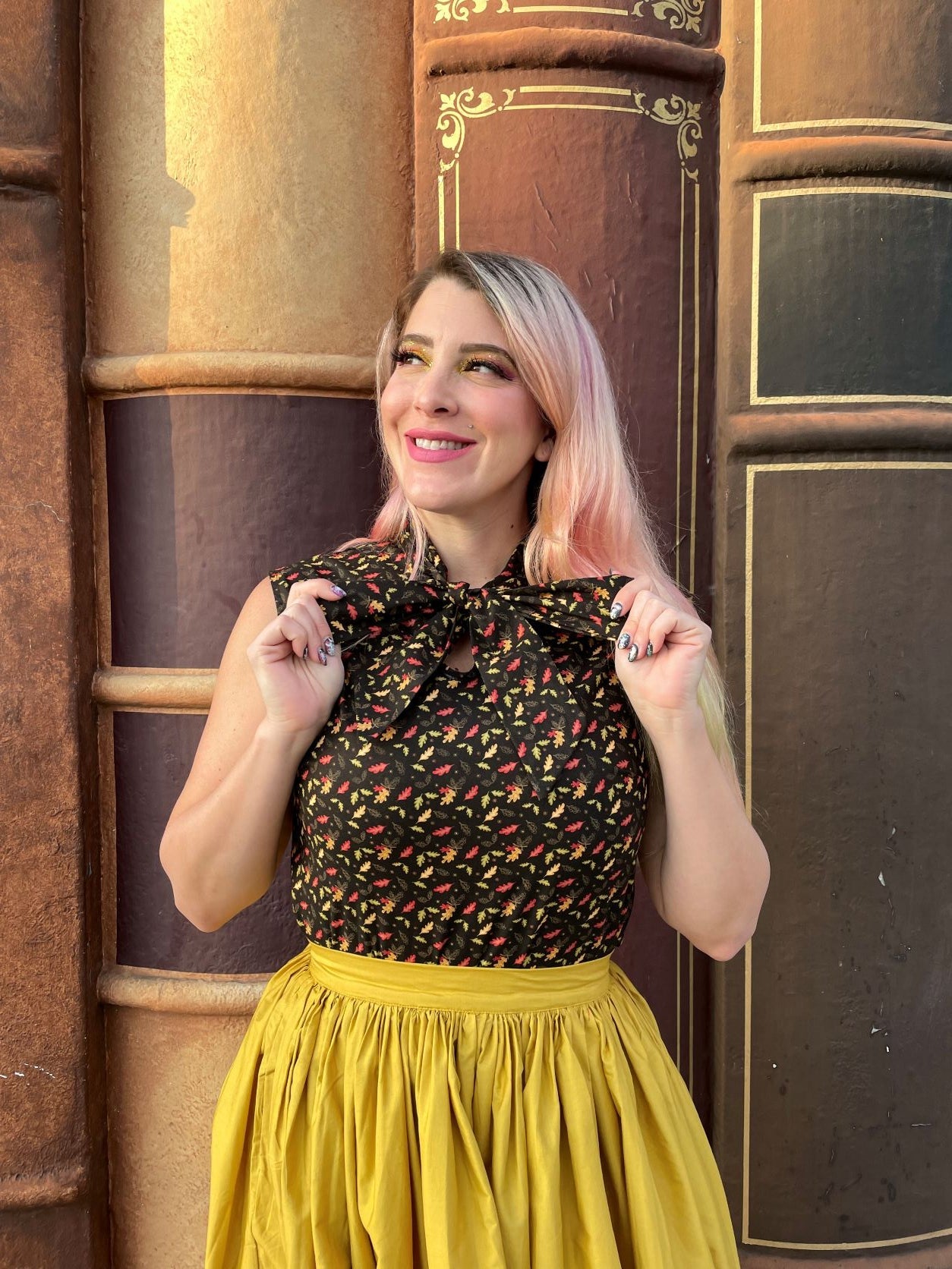 Leaves Bow Top in XS