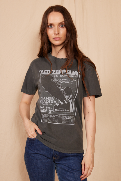 Led Zeppelin 1973 Sunkissed Tee in Black - Led Zeppelin Tee Shirts (top)