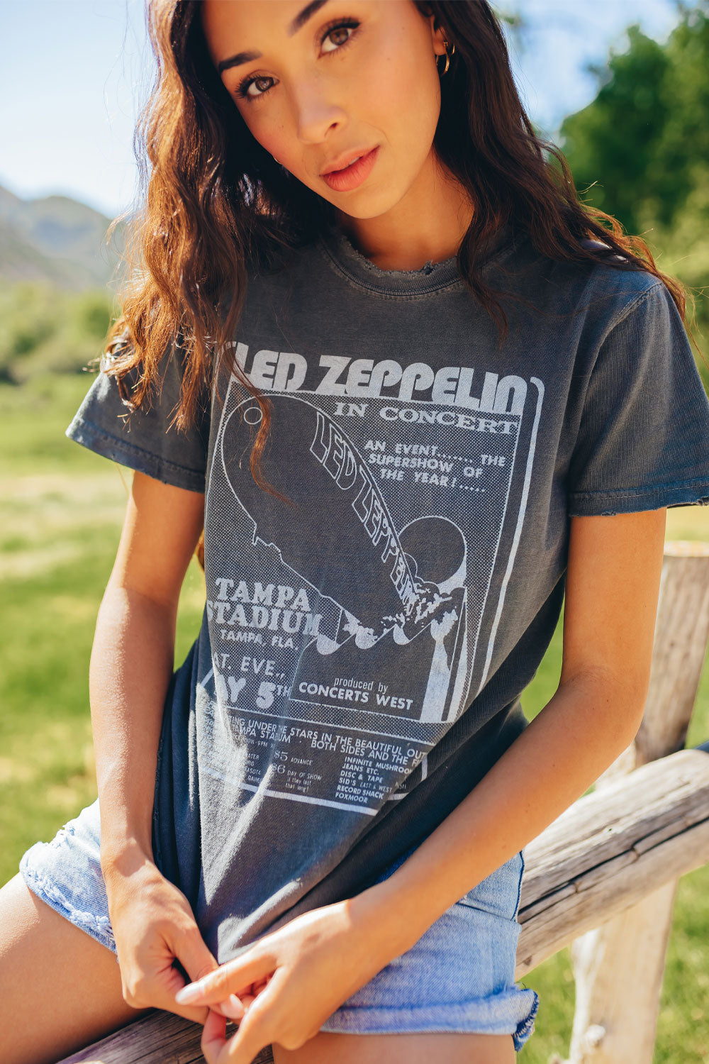 Led Zeppelin 1973 Sunkissed Tee in Black view 6 - Led Zeppelin Tee Shirts (top)
