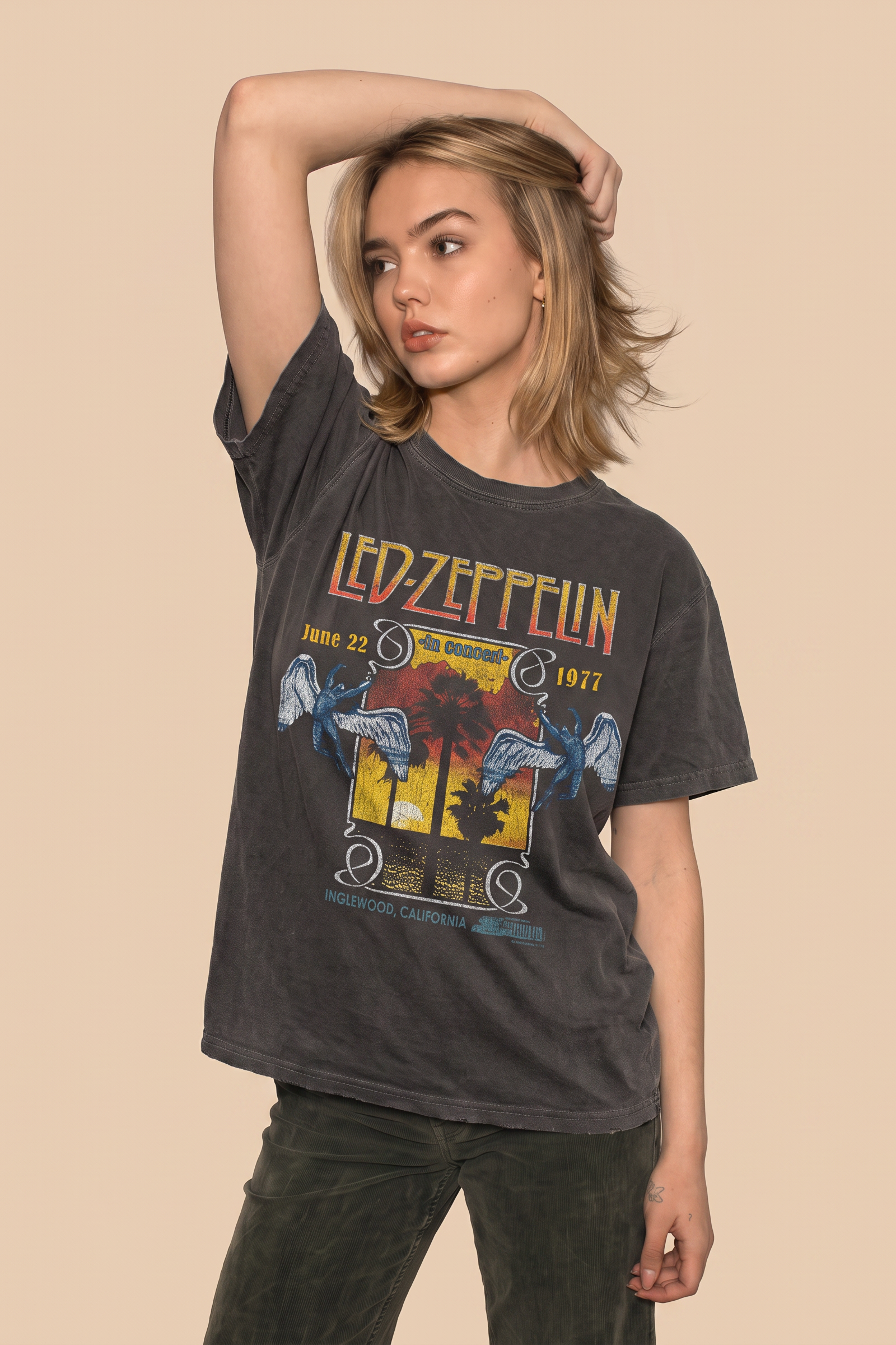Led Zeppelin Inglewood Sunkissed Gray Tee in M view 3 - Led Zeppelin 1 Songs (top)