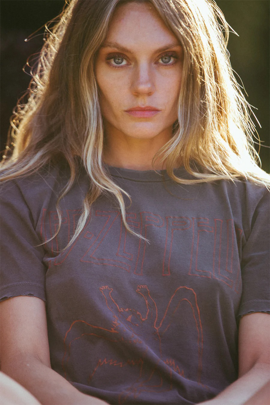 Led Zeppelin Sunkissed Boyfriend Tee in Black view 2 - Led Zeppelin Tee Shirts (top)