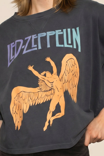 Led Zeppelin Swan Cropped Tee in XS view 2 - Led Zeppelin Tee Shirts (top)