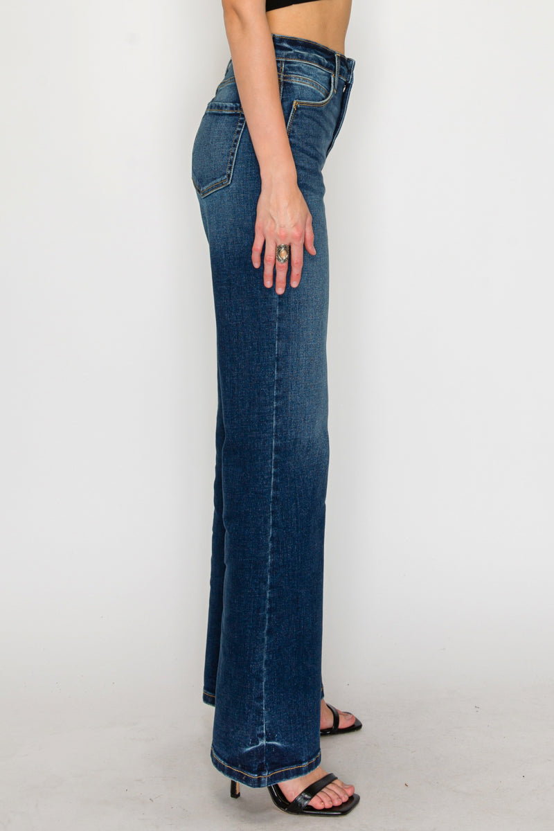 Leilani Tummy Control High Rise Holly Flare Jeans in 5 (26) view 3 - High-Waisted (bottom)