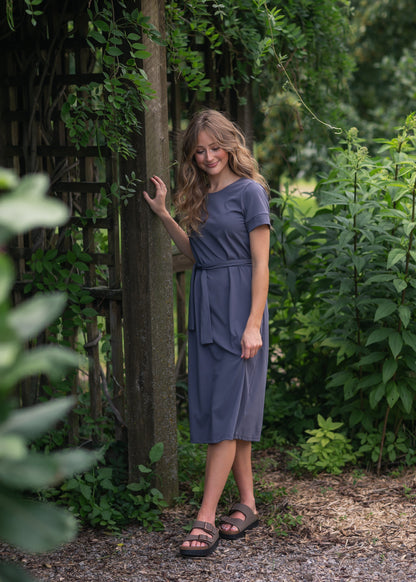 Lennox Classic Midi Dress in Black view 3