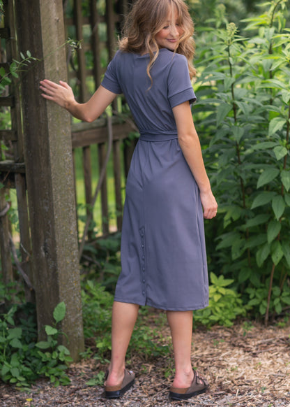 Lennox Classic Midi Dress in Black view 6