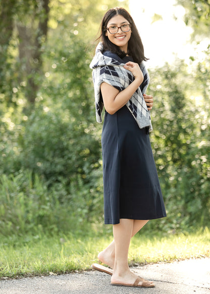 Lennox Classic Midi Dress in Black view 8