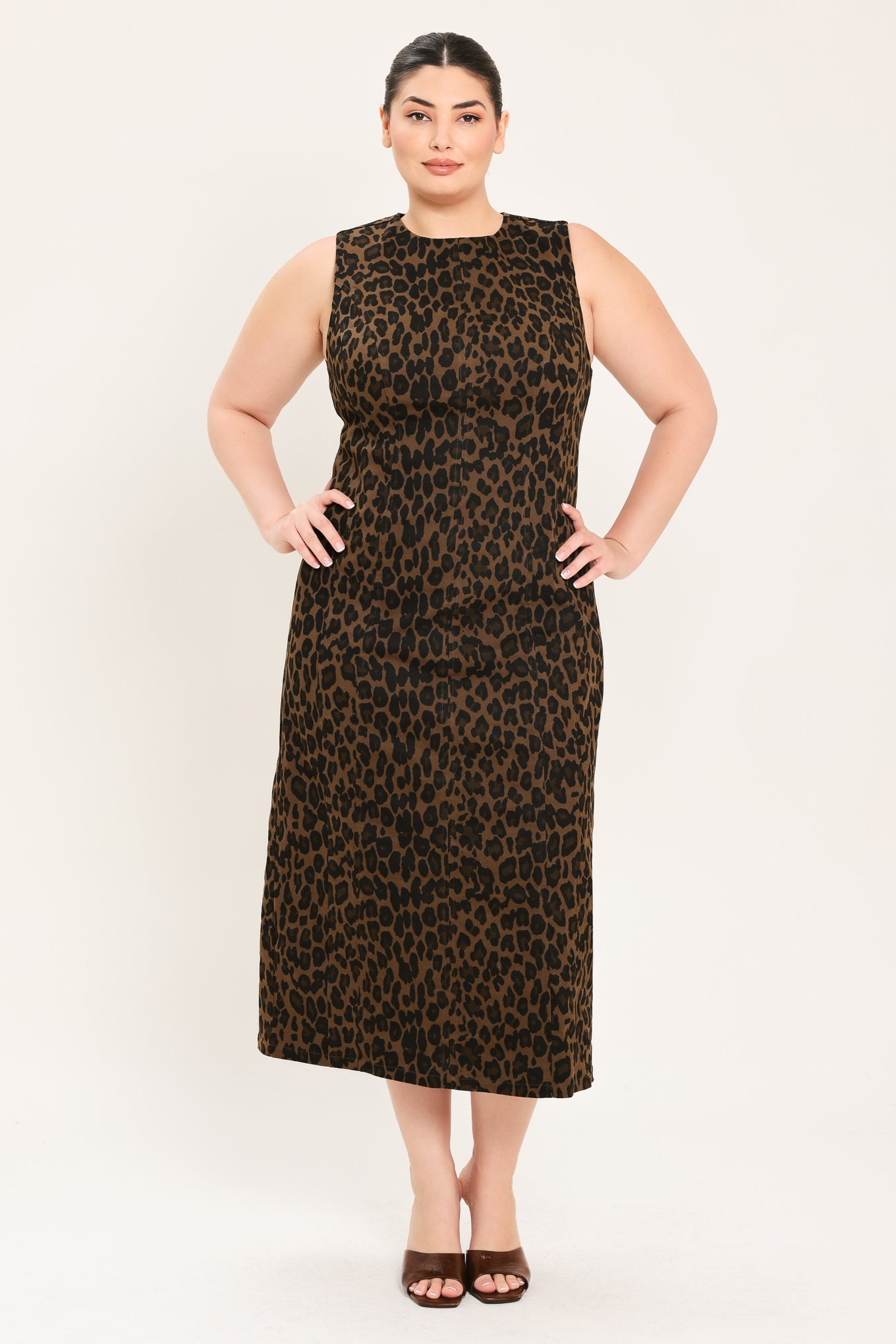 Leopard Icon Twill Midi Dress view 7