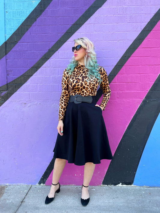 Leopard Mock Neck Top in S view 2