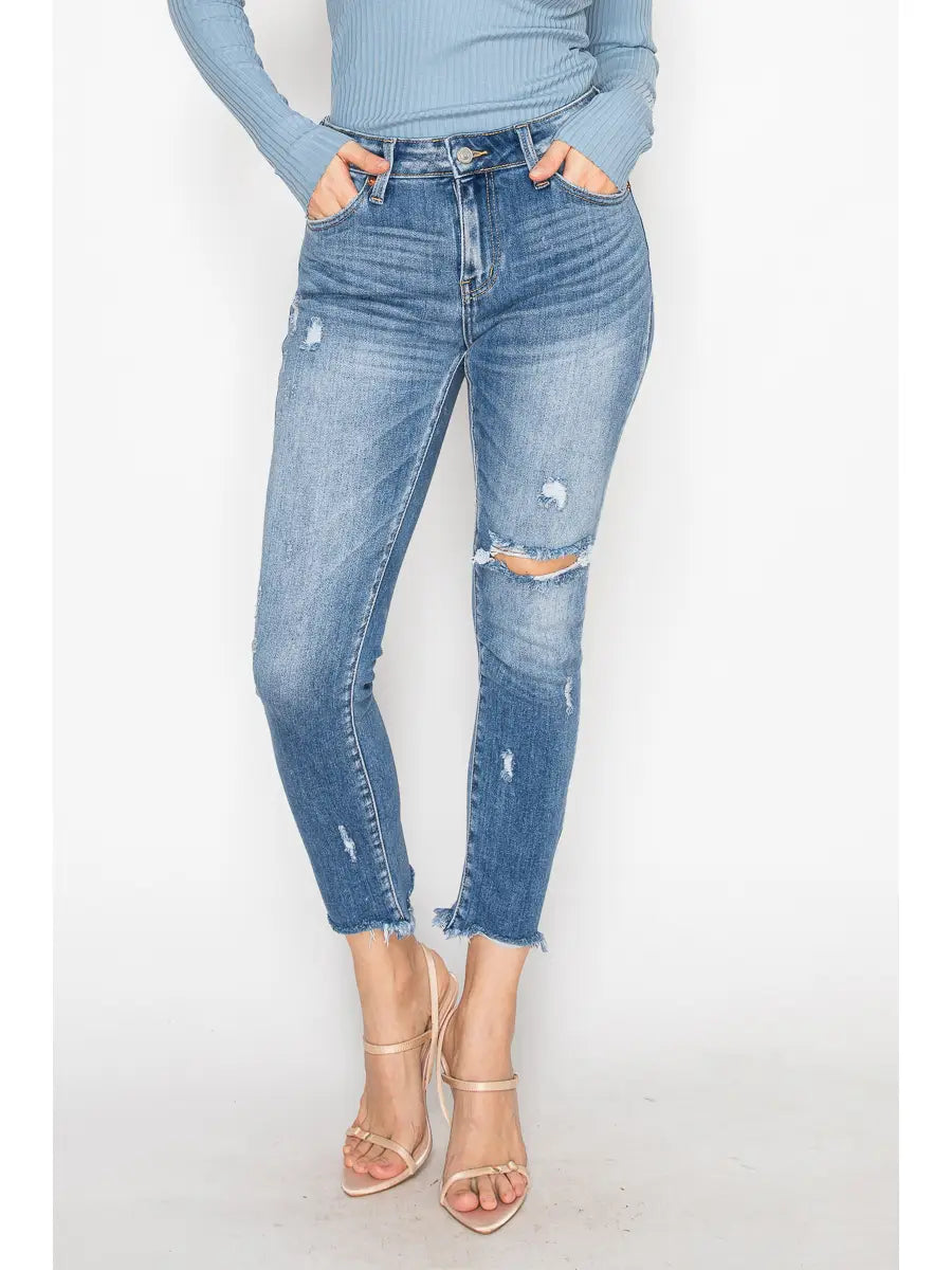 Leslie Mid Rise Ankle Cigarette Jeans in 3 (25) view 2 (bottom)