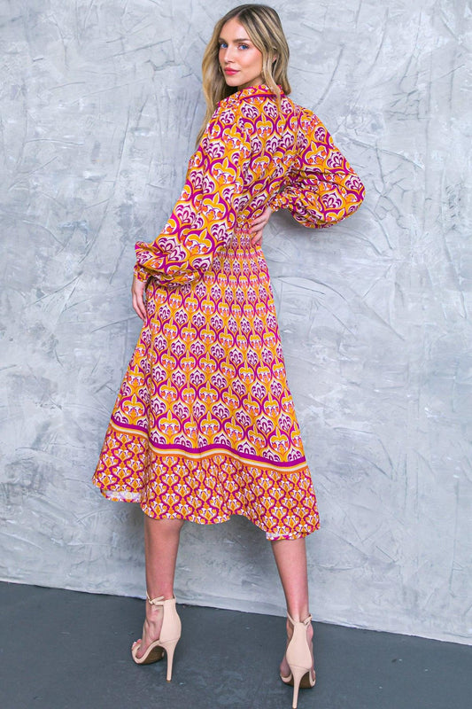Lifetime Celebrations Woven Shirt Dress in MAGENTA view 2
