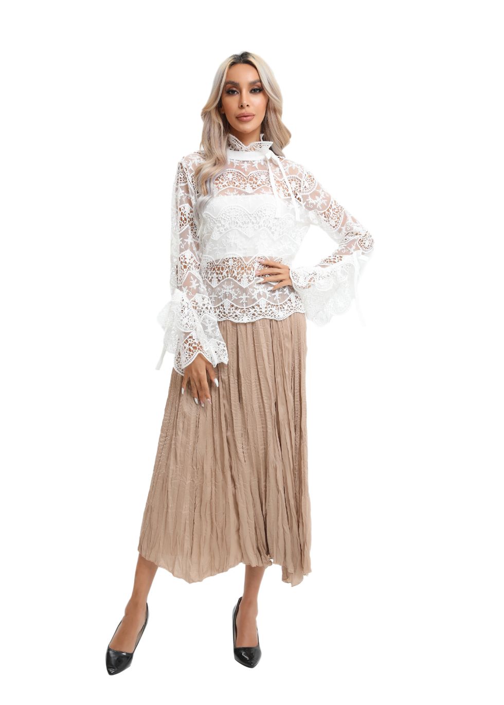 Lightweight Wrinkle Midi Skirt (one Size) view 7 - Lightweight Crinkle Skirt (dress)