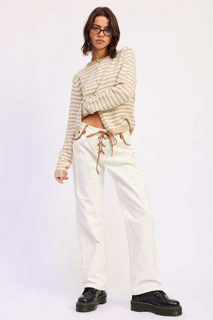 Liliana Jeans in Ivory - Liliana Mumy Jeans (bottom)