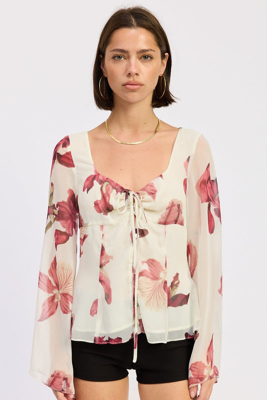 Liliosa Blouse in Ivory Red (top)